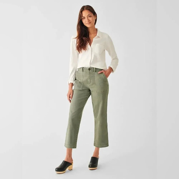 Faherty Utility Pant Straight Leg Frayed Hem - Picture 1 of 11